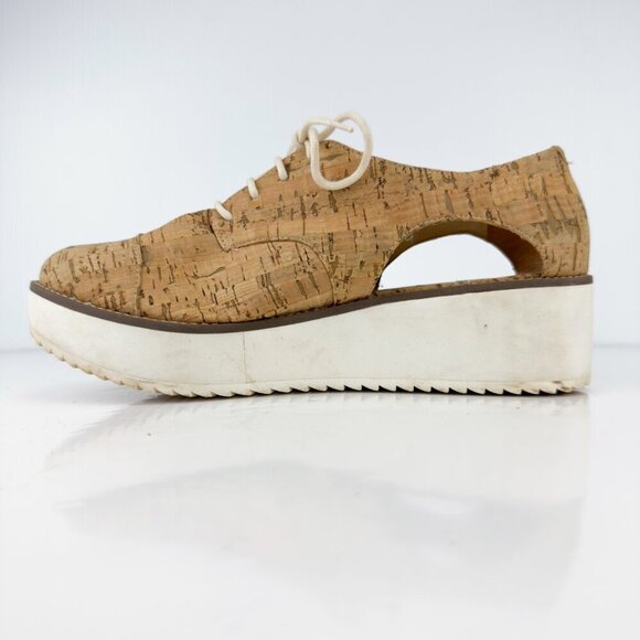 SCHUTZ Oxford Flatform Cut Out Cork Lightweight Contemporary Summer sz 41 - Picture 5 of 15
